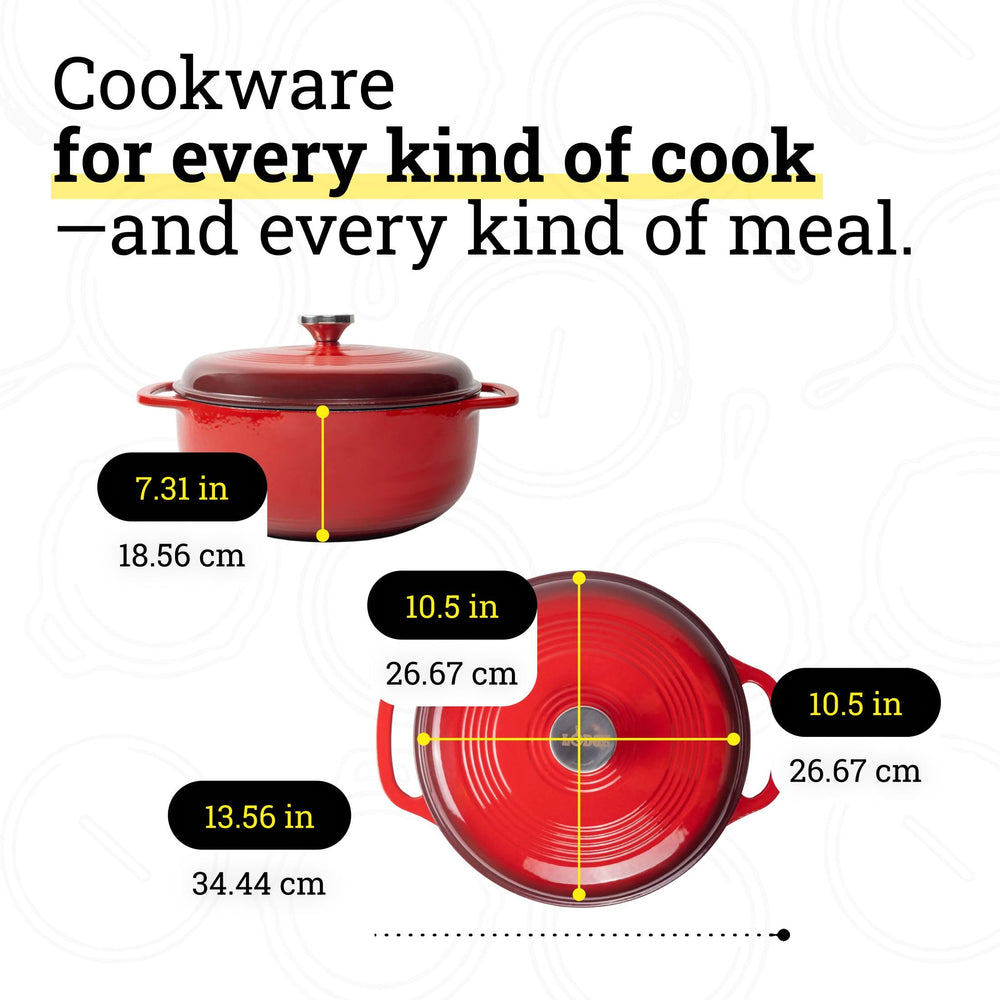 Lodge Dutch oven used for serving at table showcasing colorful pot for attractive presentation
