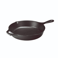 Lodge side profile showing dual pouring spouts for easy grease removal