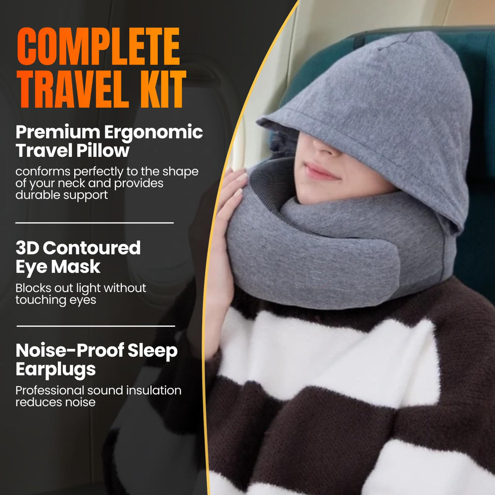 LOEXAIR worn on airplane seat offering stable neck support for rest