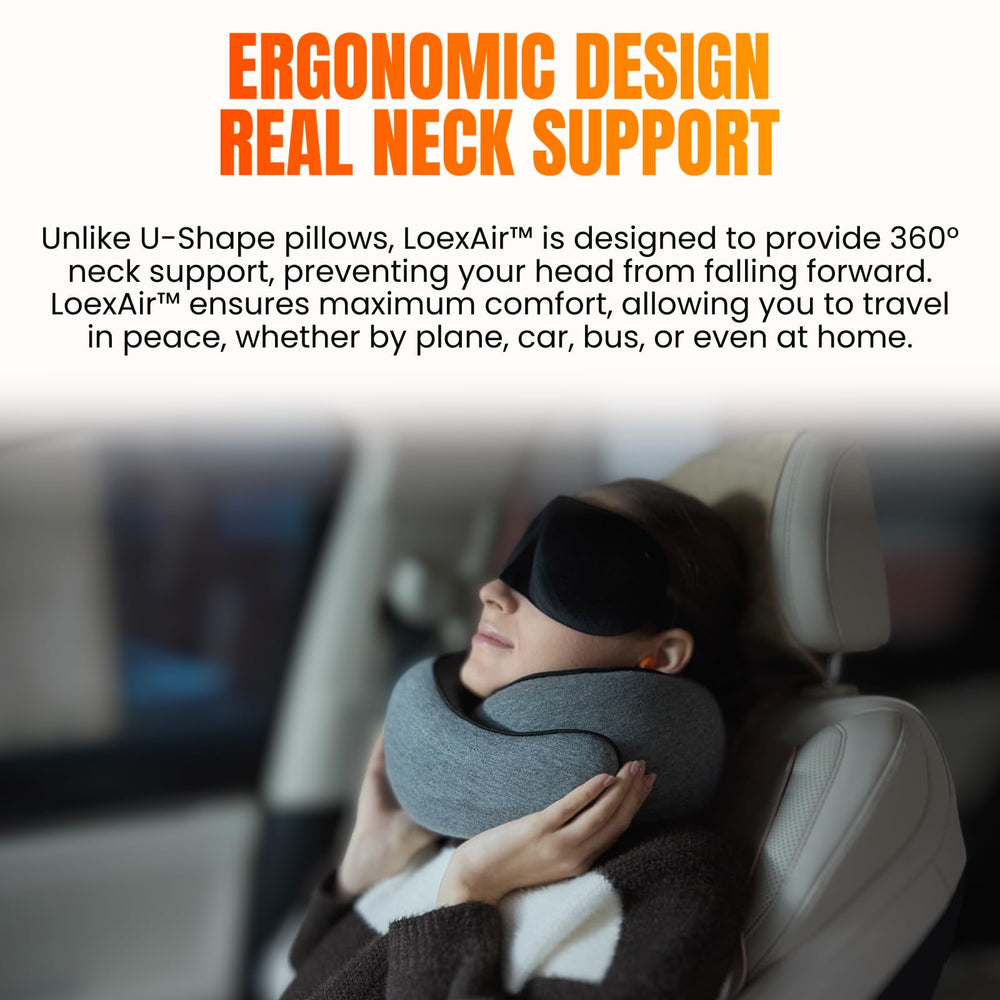 LOEXAIR clipped to luggage handle for hands-free portability