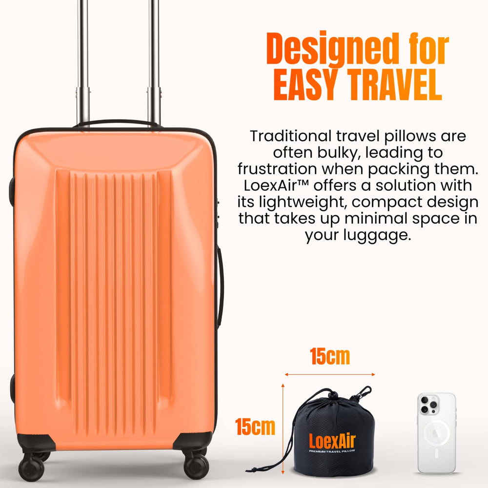 LOEXAIR compressed in carry bag for compact travel convenience
