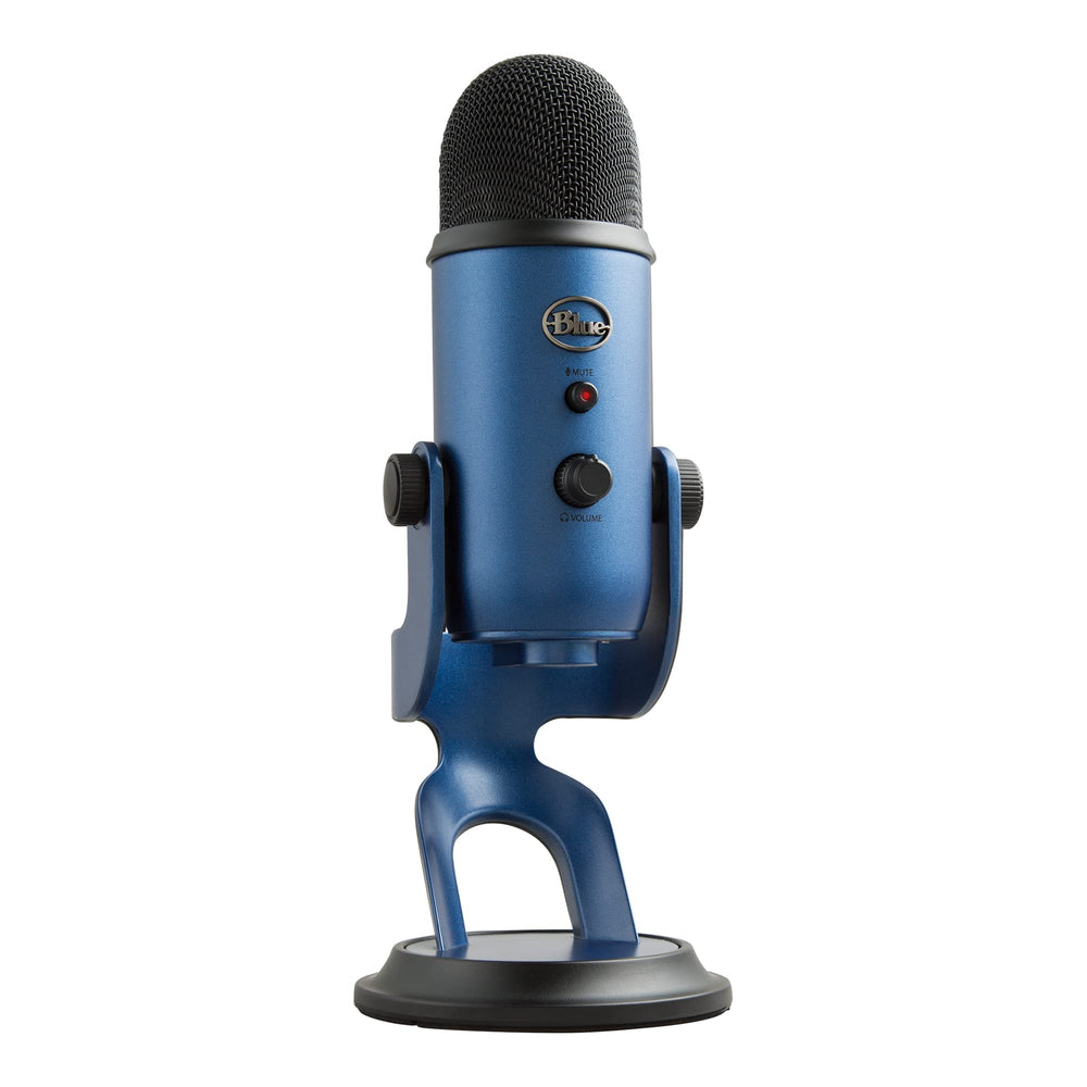 Logitech G Blue Yeti front view showing grill and stand for clear vocals