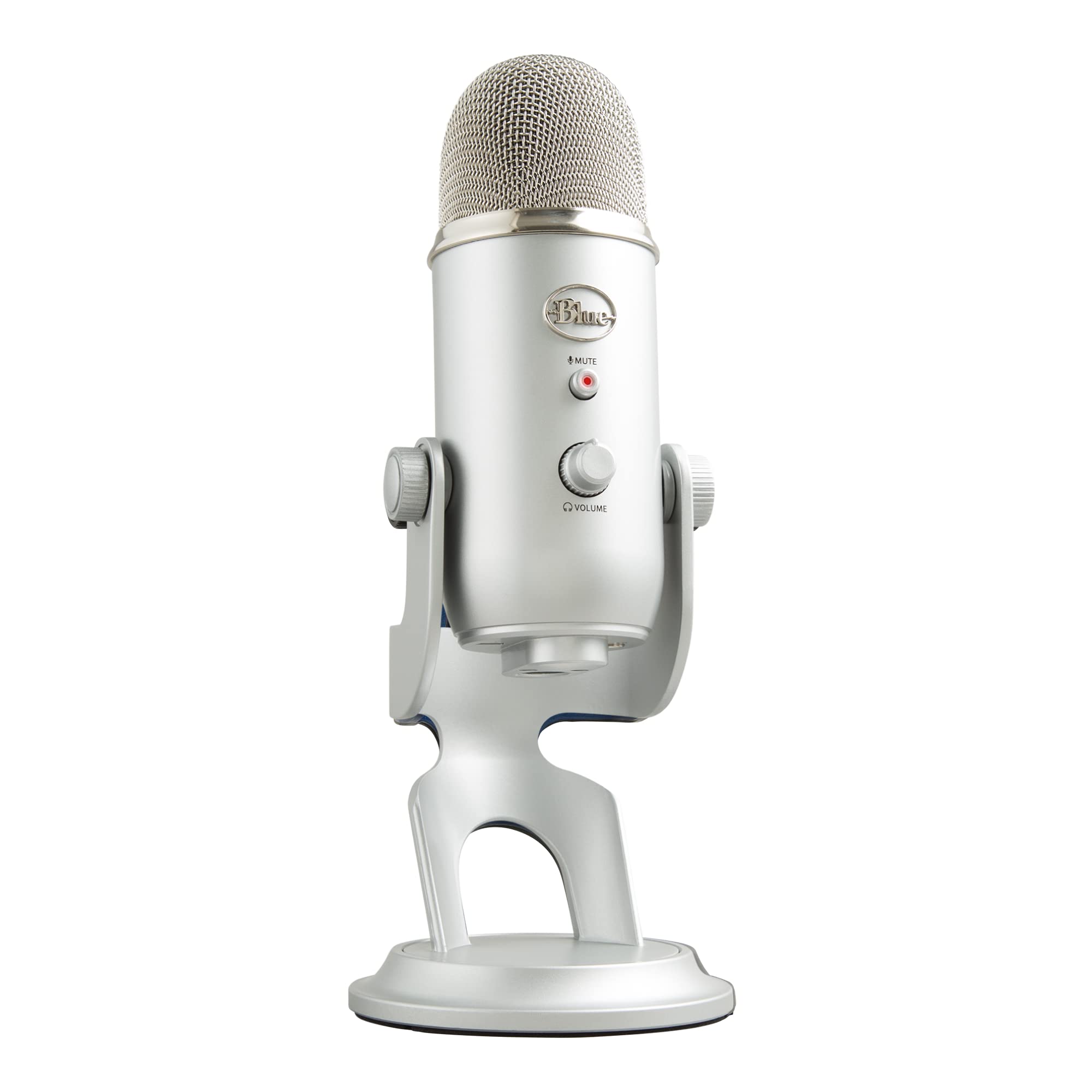 Logitech G Blue Yeti side closeup of controls for easy on-device adjustments