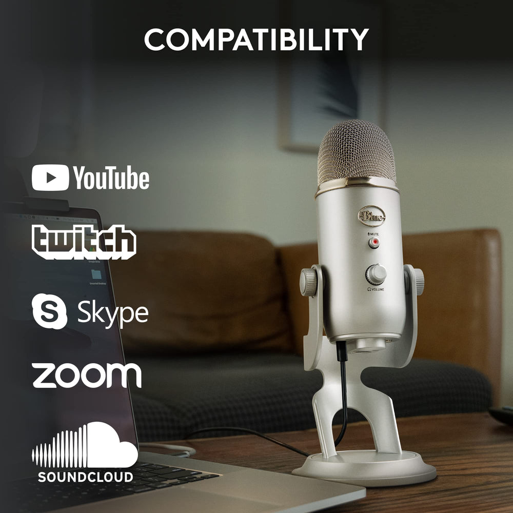 Logitech G Blue Yeti in stereo setup capturing wide instrument soundstage
