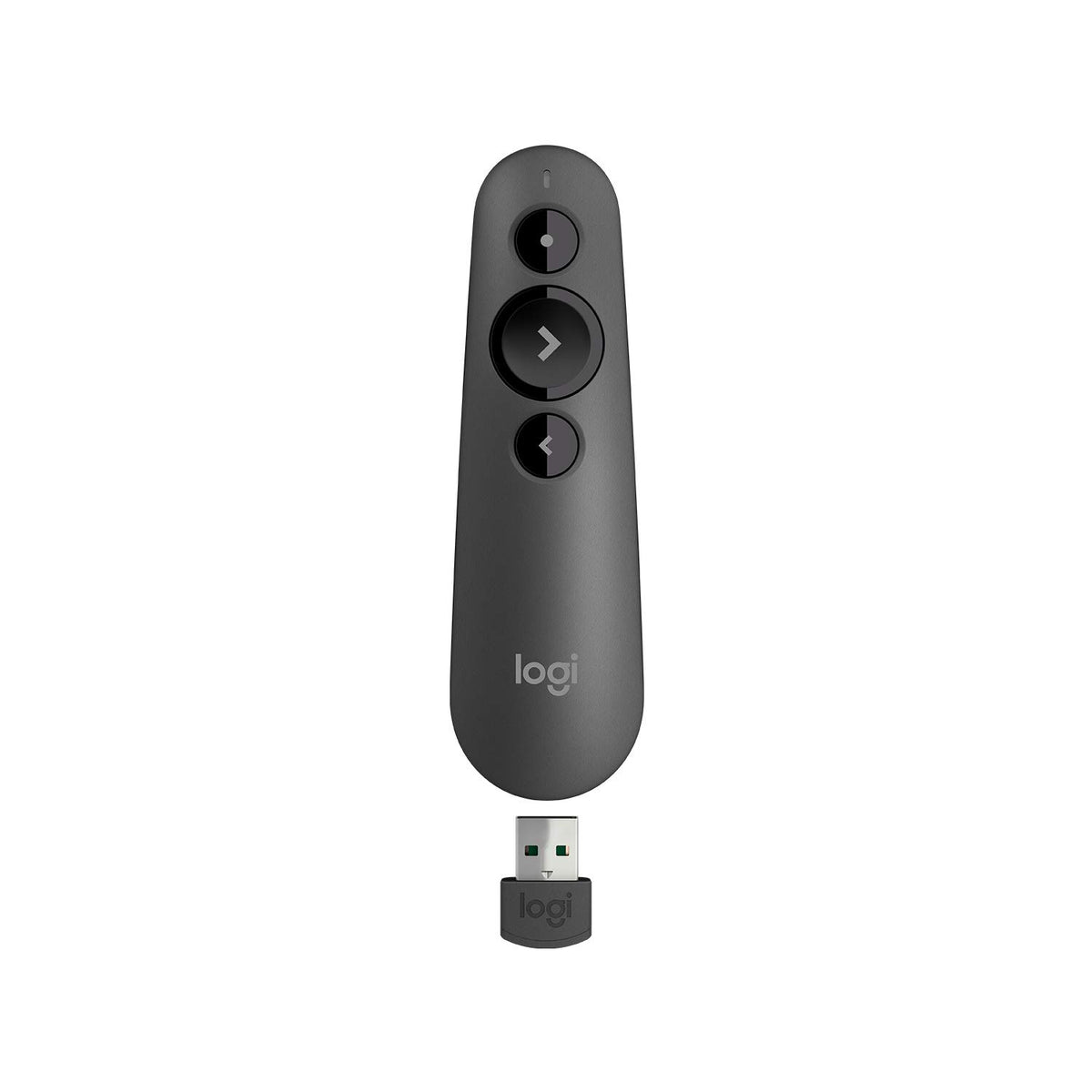 Logitech R500s front view showing buttons and ergonomic shape for comfortable control