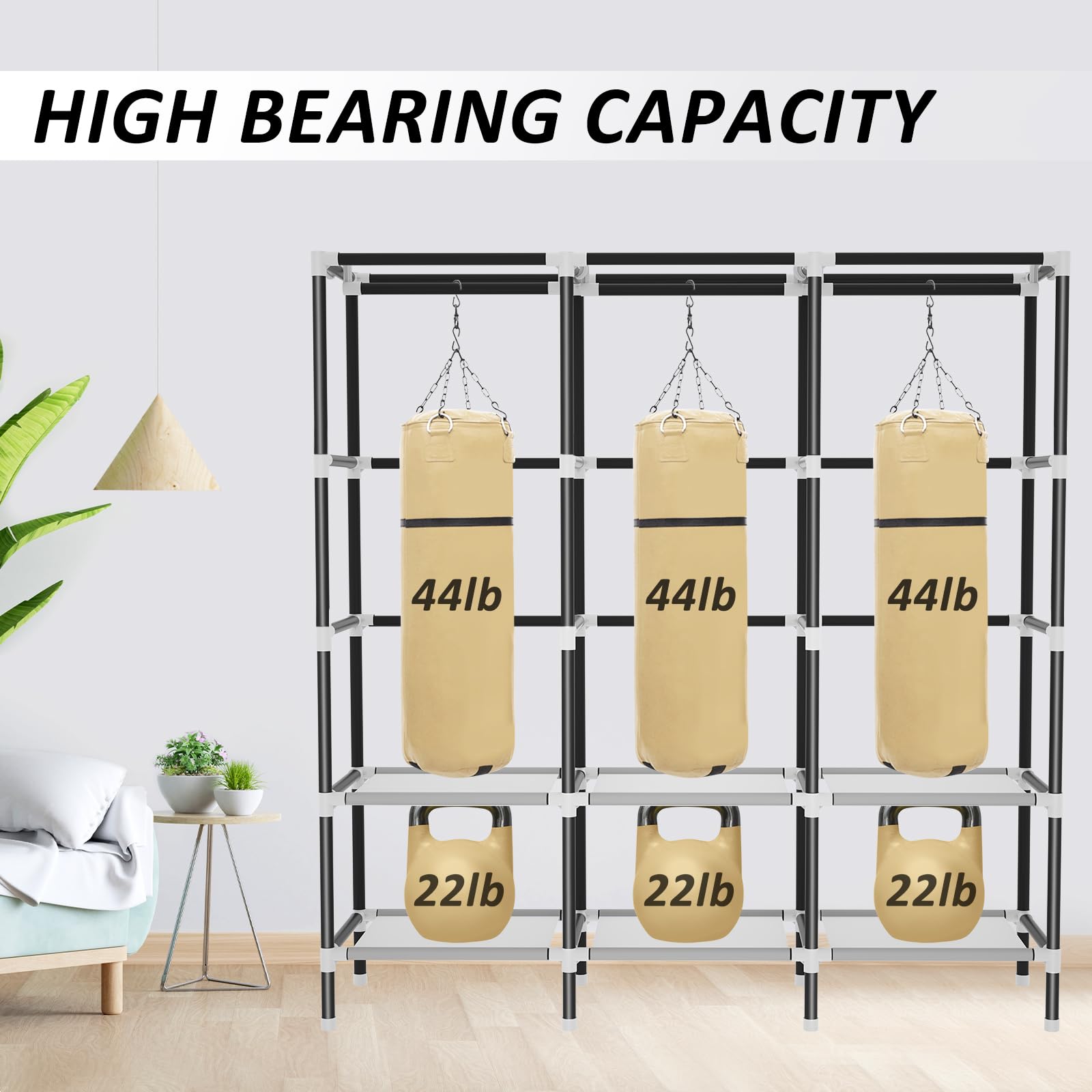 LOKEME steel hanging rod detail showing robust support for garments benefit