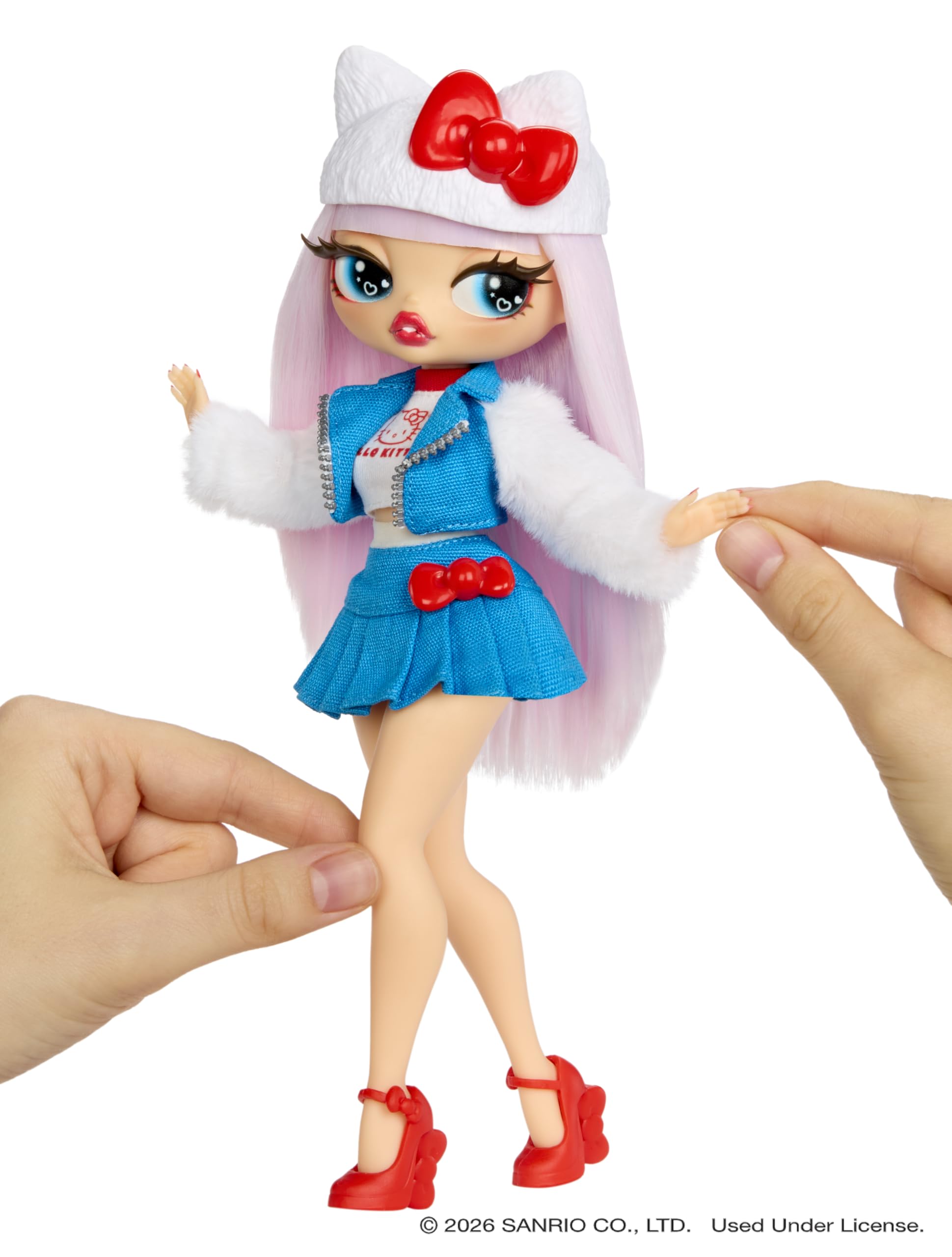 L.O.L. Surprise! Hello Kitty brushable hair close-up enabling styling creativity