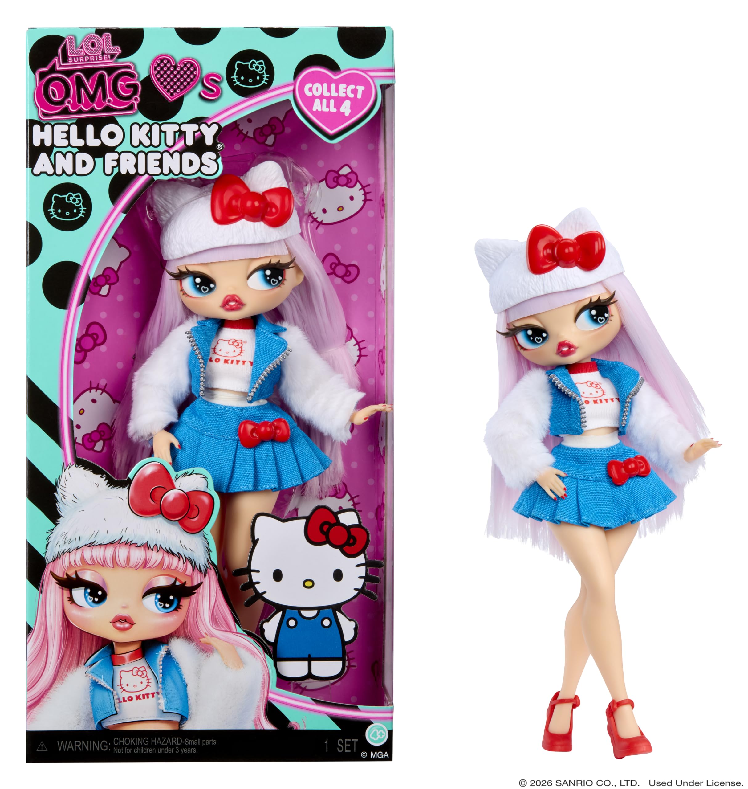 L.O.L. Surprise! Hello Kitty front view showing outfit and display-ready pose