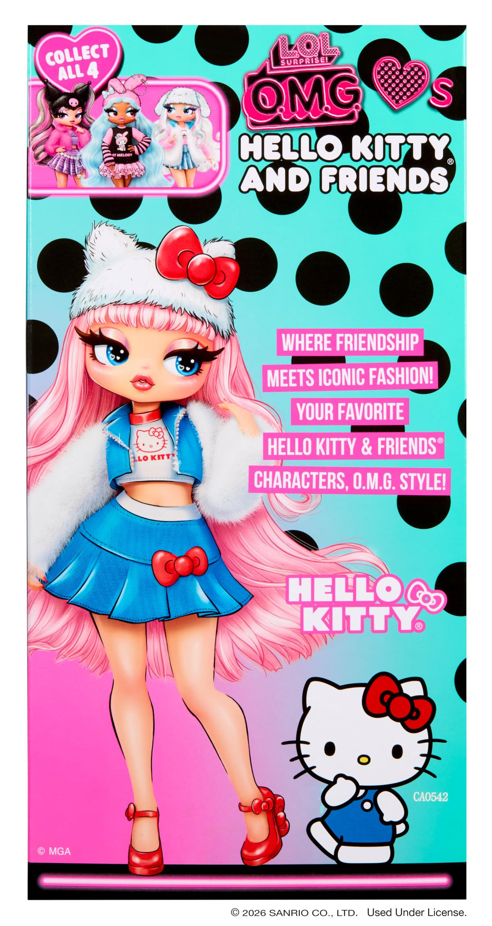 L.O.L. Surprise! Hello Kitty shown in hand to illustrate scale and portability