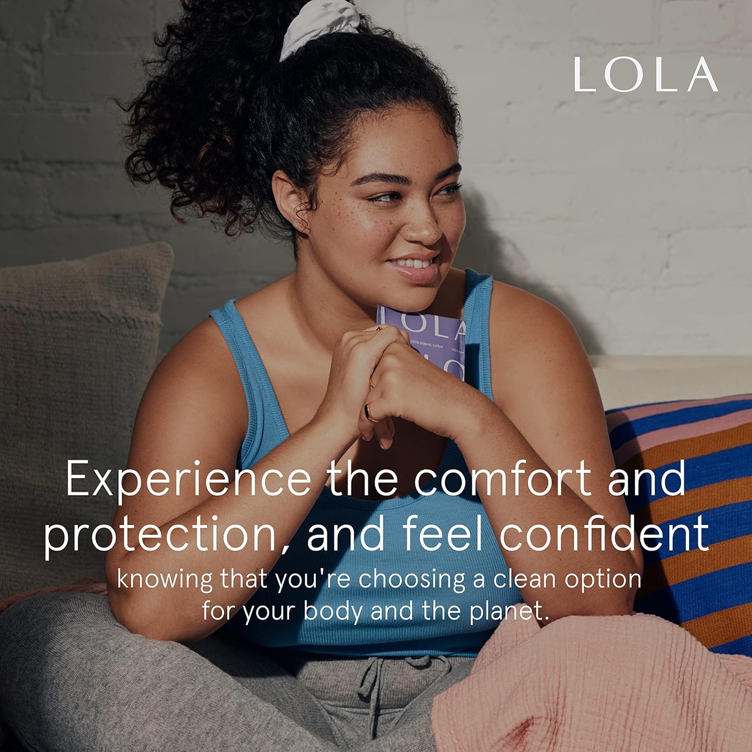 LOLA liner placed inside underwear demonstrating comfortable everyday wear
