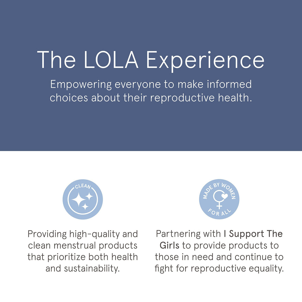 LOLA tampons inside a purse illustrating portable protection for on-the-go confidence