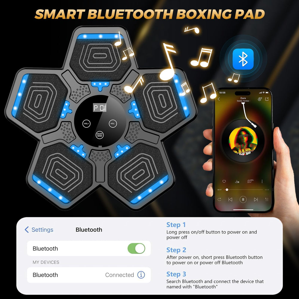 LOLBOX paired with phone demonstrating Bluetooth music playback