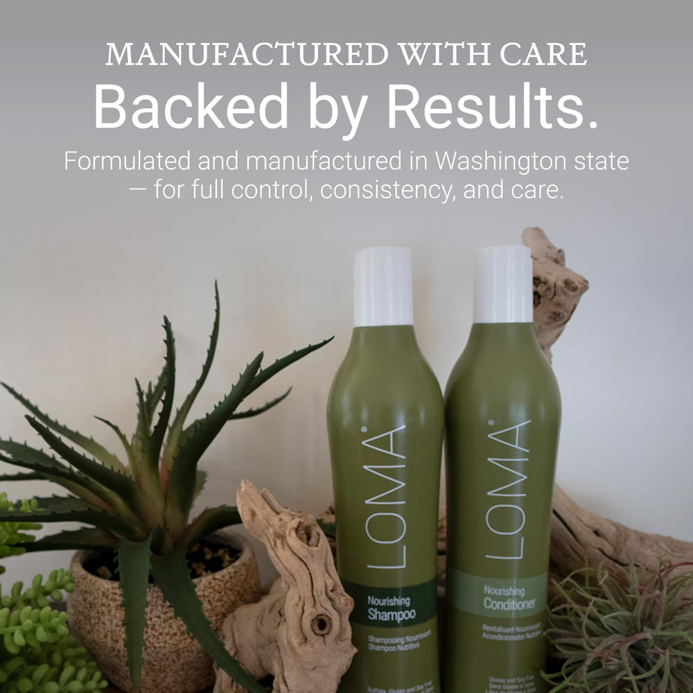 LOMA before and after hair image showing improved smoothness and manageability