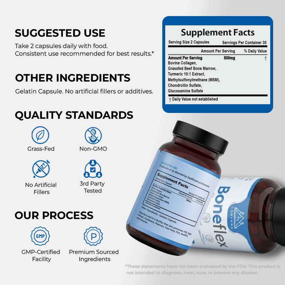 Lonvera Boneflex grass-fed bone marrow source highlighting whole-food benefit