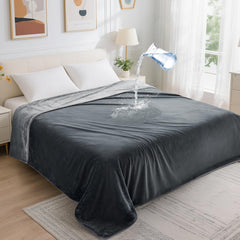 LOOBANI blanket on twin bed showing full coverage and surface protection