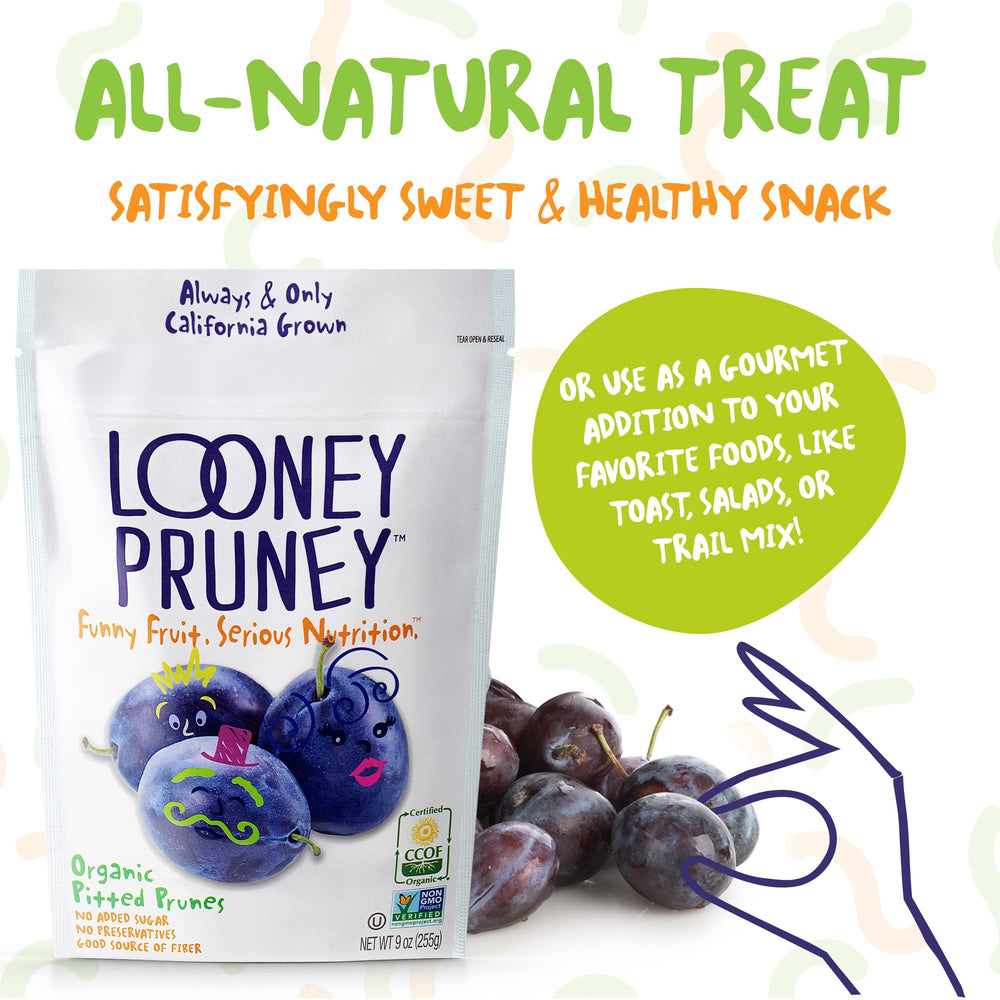 Looney Pruney texture detail showing soft, glossy prune surface