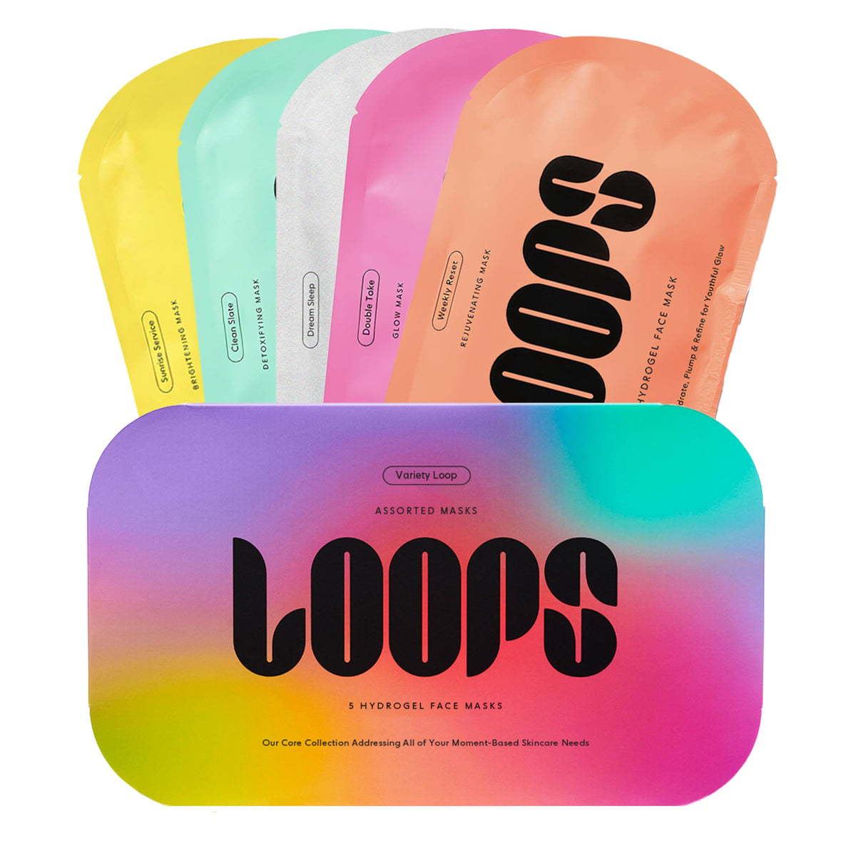 LOOPS front packaging showing kit contents and benefits