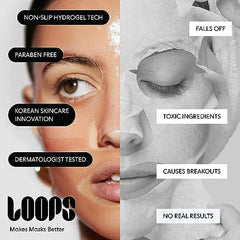 LOOPS mask serum being dispensed to show concentrated hydration