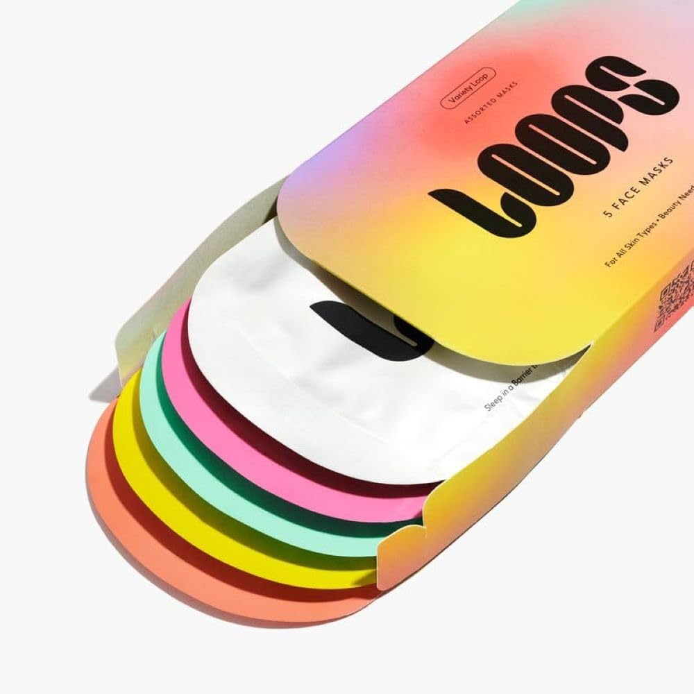 LOOPS two-piece hydrogel mask close-up highlighting fit benefit