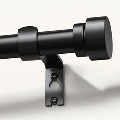 Lootkell front view assembled curtain rod showing sturdy support and sleek finish