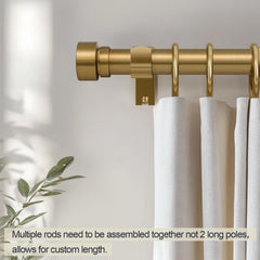 Lootkell mounted in bedroom setting demonstrating stable rod and curtain hang