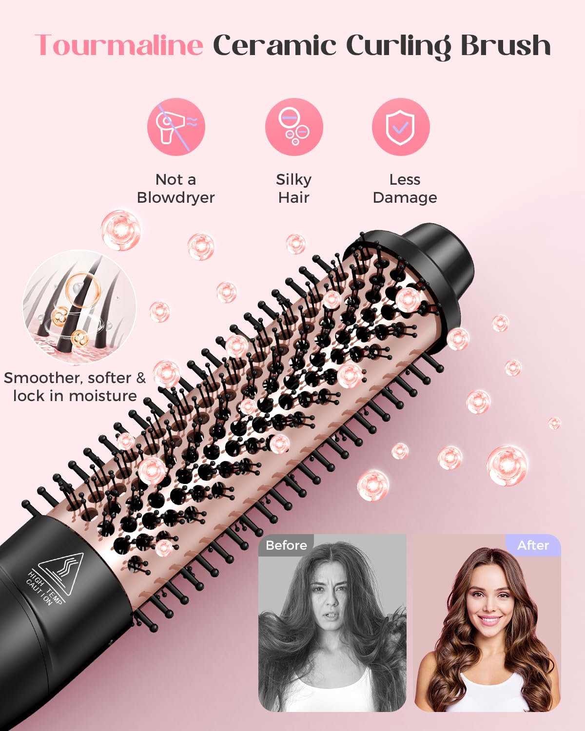 Lopeie straightener plate detail showing ceramic finish for even heat and reduced frizz
