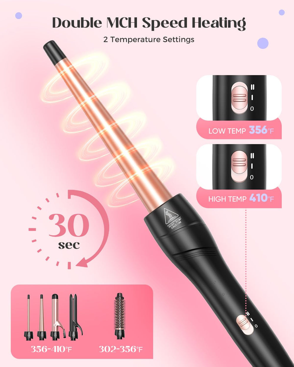 Lopeie thermal brush close-up showing bristles and ceramic barrel for smooth volume