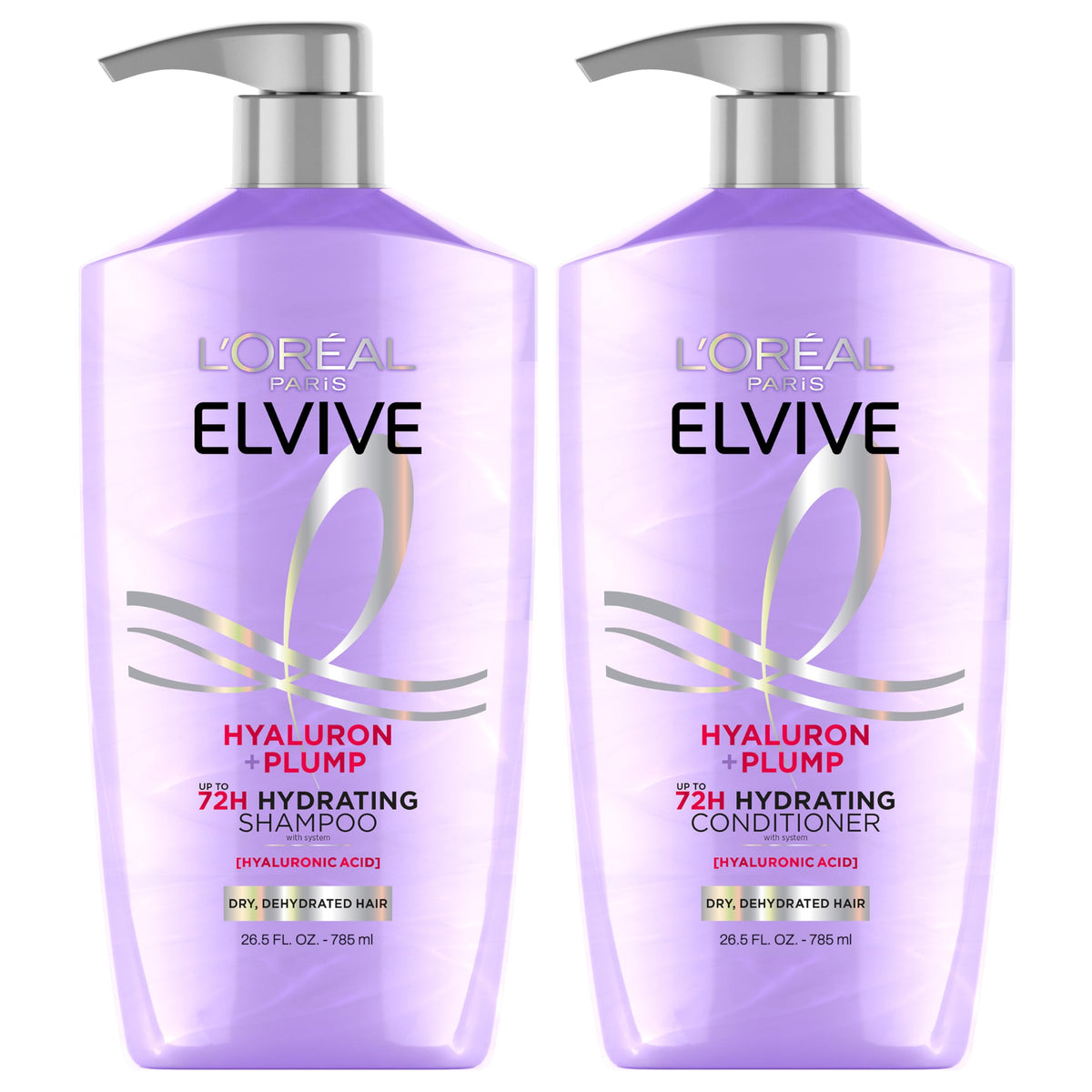 L'Oreal Paris front packaging of Hyaluron Plump set showing full bottles and branding benefit hydration