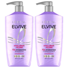 L'Oreal Paris front packaging of Hyaluron Plump set showing full bottles and branding benefit hydration