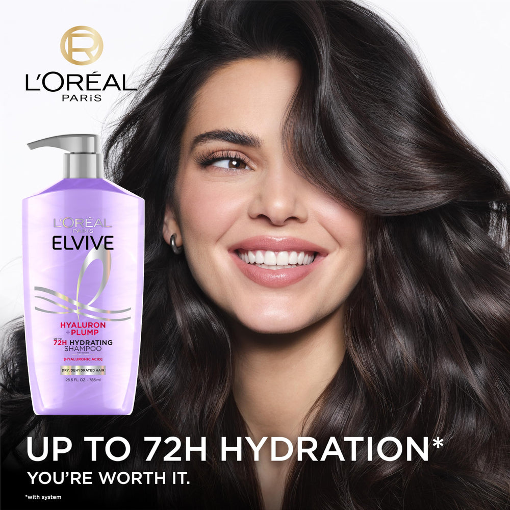 L'Oreal Paris shampoo pump dispensing product for easy, controlled application and lightweight hydration