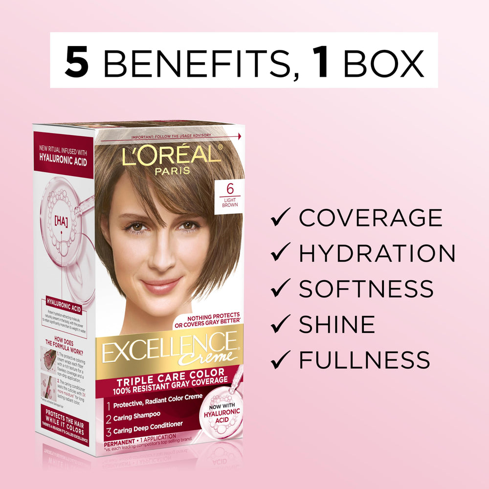 close-up of Excellence Crème colorant texture highlighting L'Oreal Paris creamy formula benefit