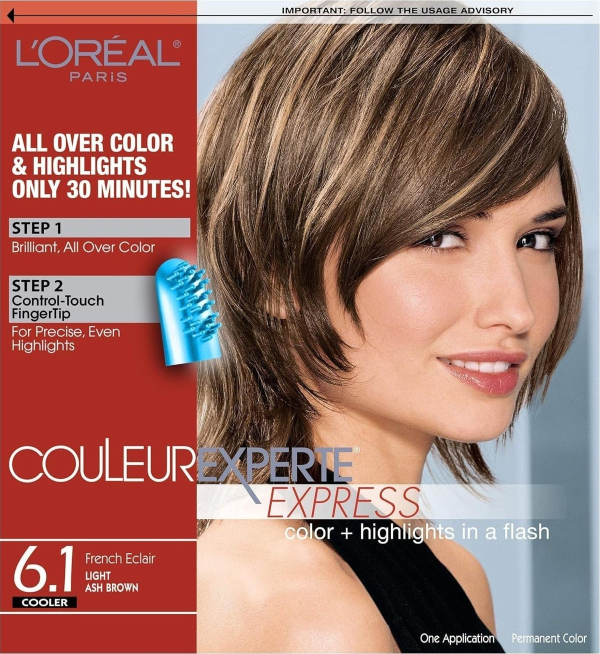 L'Oreal Paris Couleur Experte front box showing French Éclair kit benefits