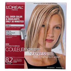 L'Oreal Paris front packaging showing dual-system kit and quick at-home benefit