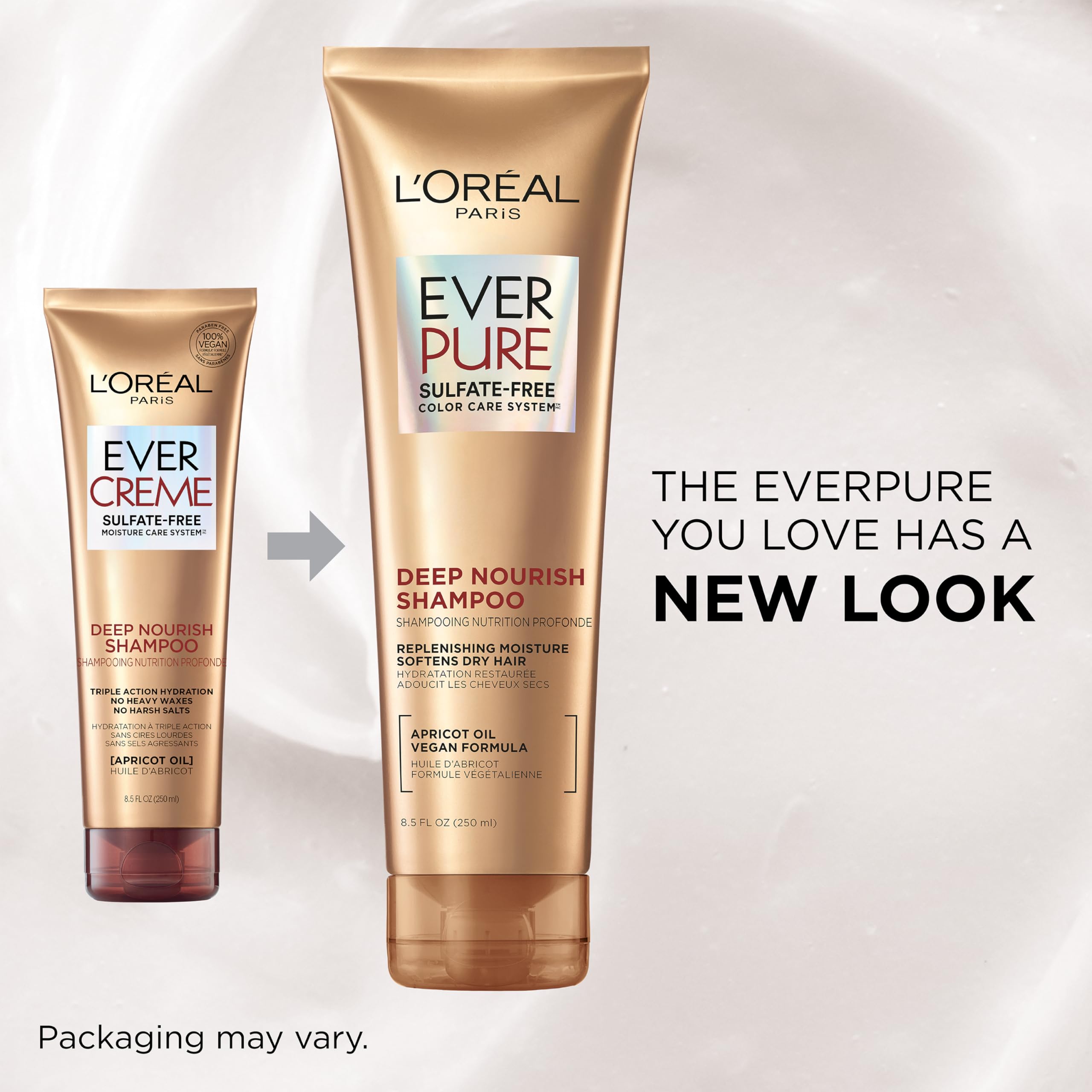 L'Oreal Paris conditioner cream texture illustrating deep hydration
