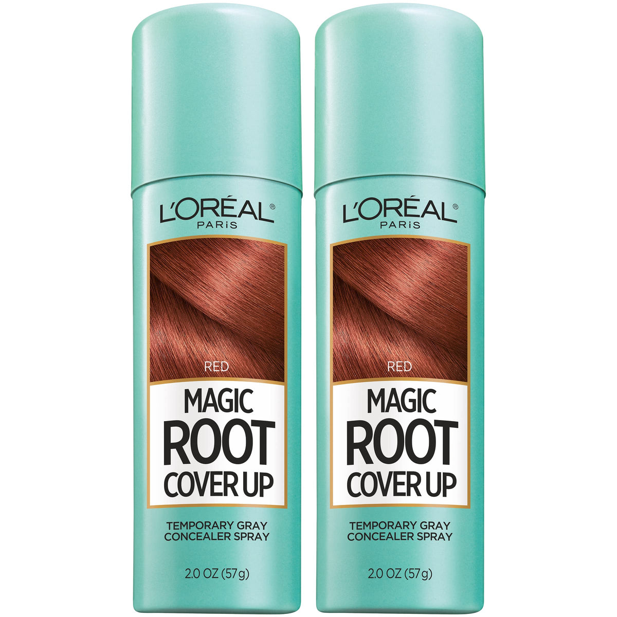 L'Oreal Paris front packaging showing spray cans and brand benefit