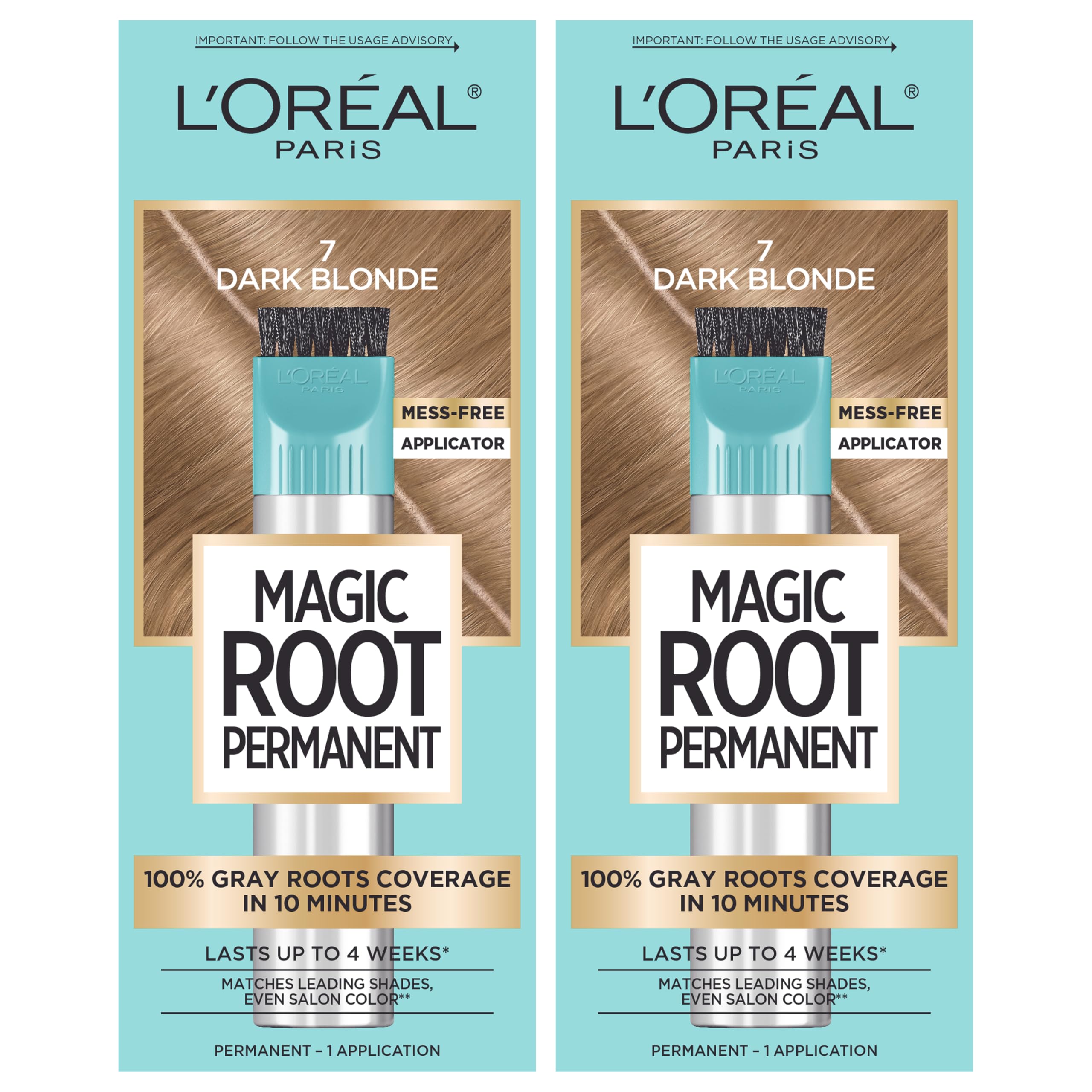 L'Oreal Paris front packaging showing 7 Dark Blonde and benefits
