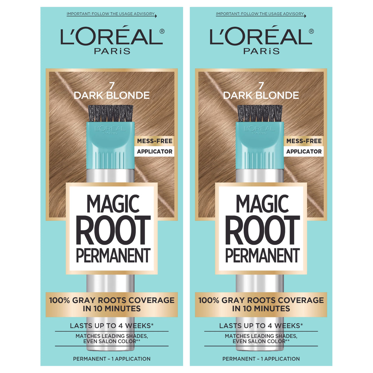 L'Oreal Paris front packaging showing 7 Dark Blonde and benefits