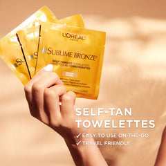 L'Oreal Paris open towelette revealing pre-soaked single dose