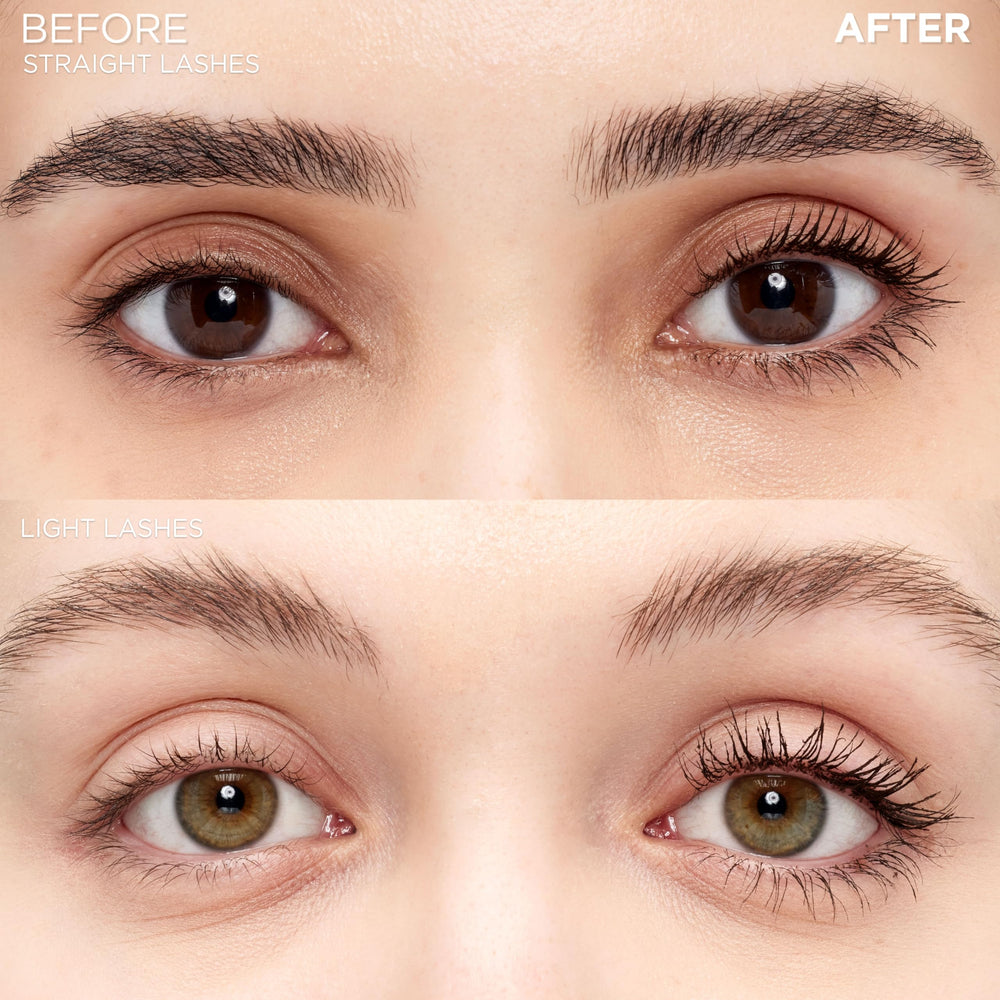 L'Oreal Paris swatch of mascara texture on skin, shows smooth, clump-free coverage benefit