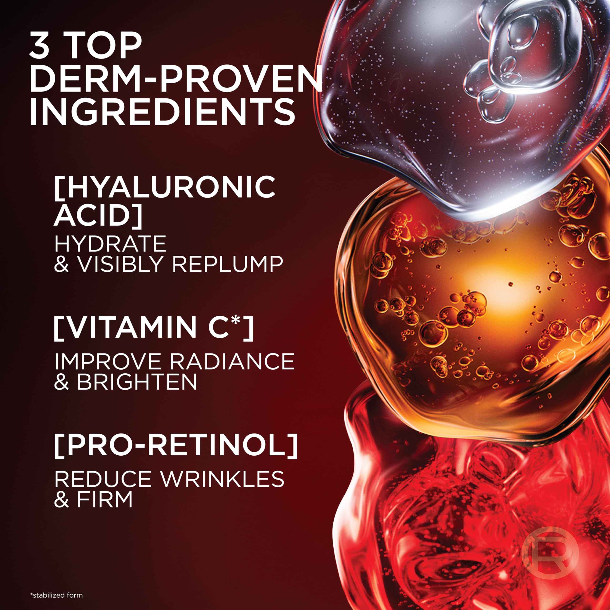L'Oreal Paris hyaluronic acid close-up demonstrating plumping hydration