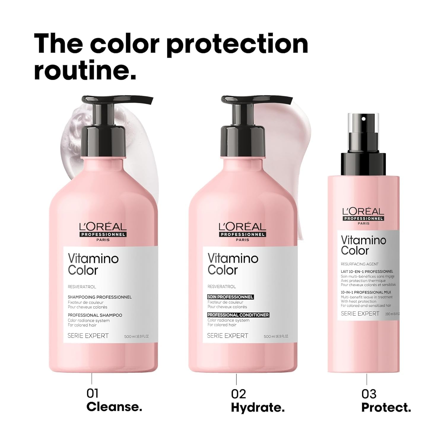 L'Oréal Professionnel Paris conditioner being applied in shower to detangle and nourish hair