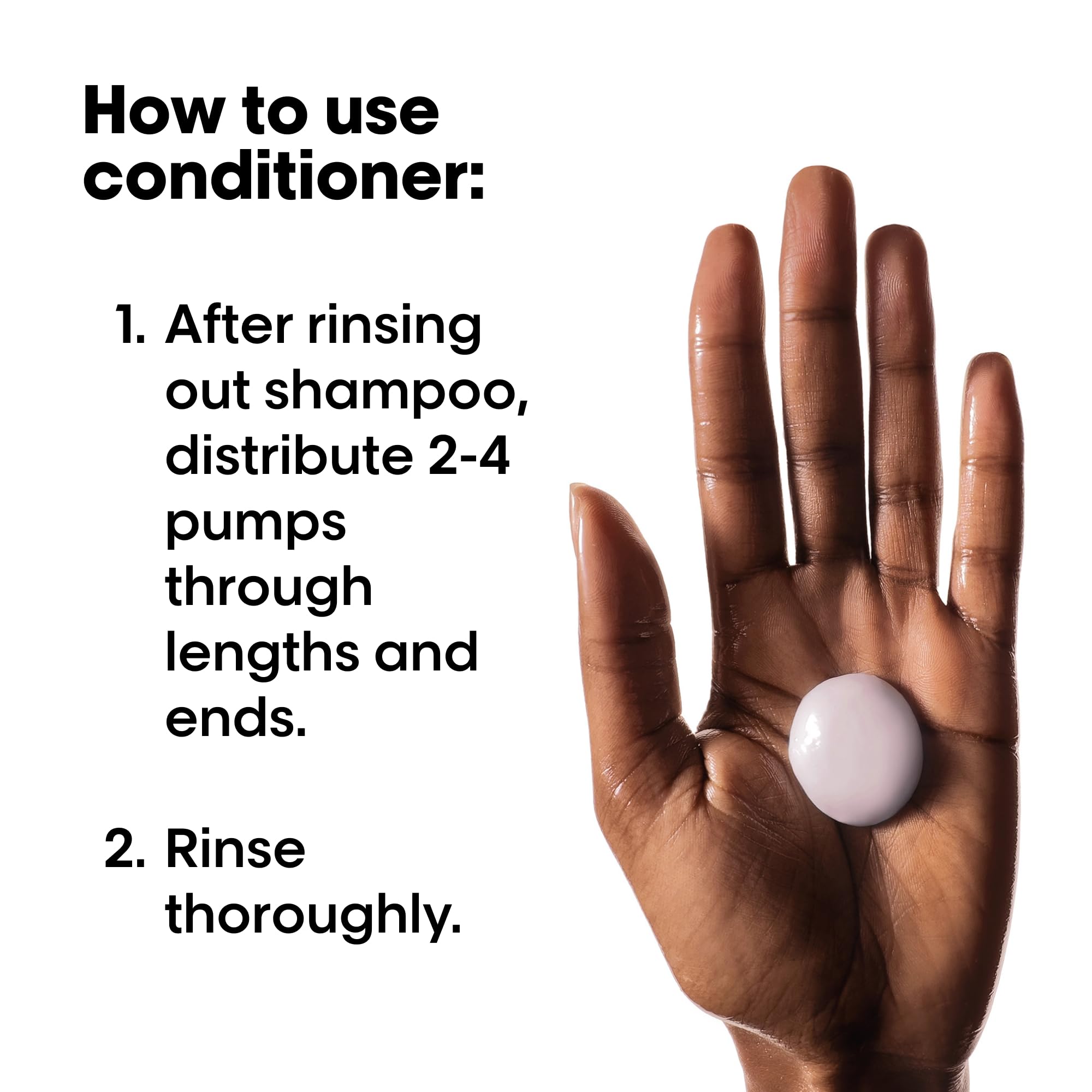 L'Oréal Professionnel Paris conditioner in hand for size comparison and easy-application benefit