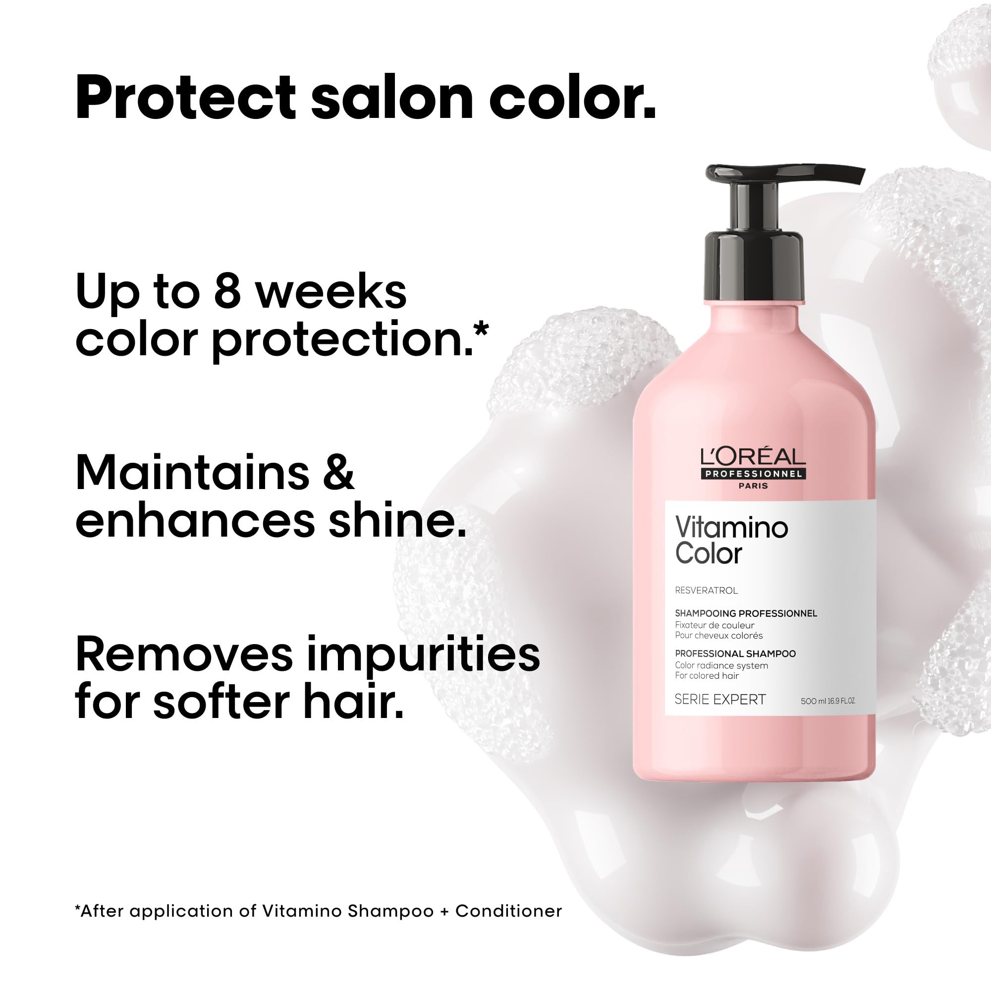 L'Oréal Professionnel back label close-up with usage instructions visible
