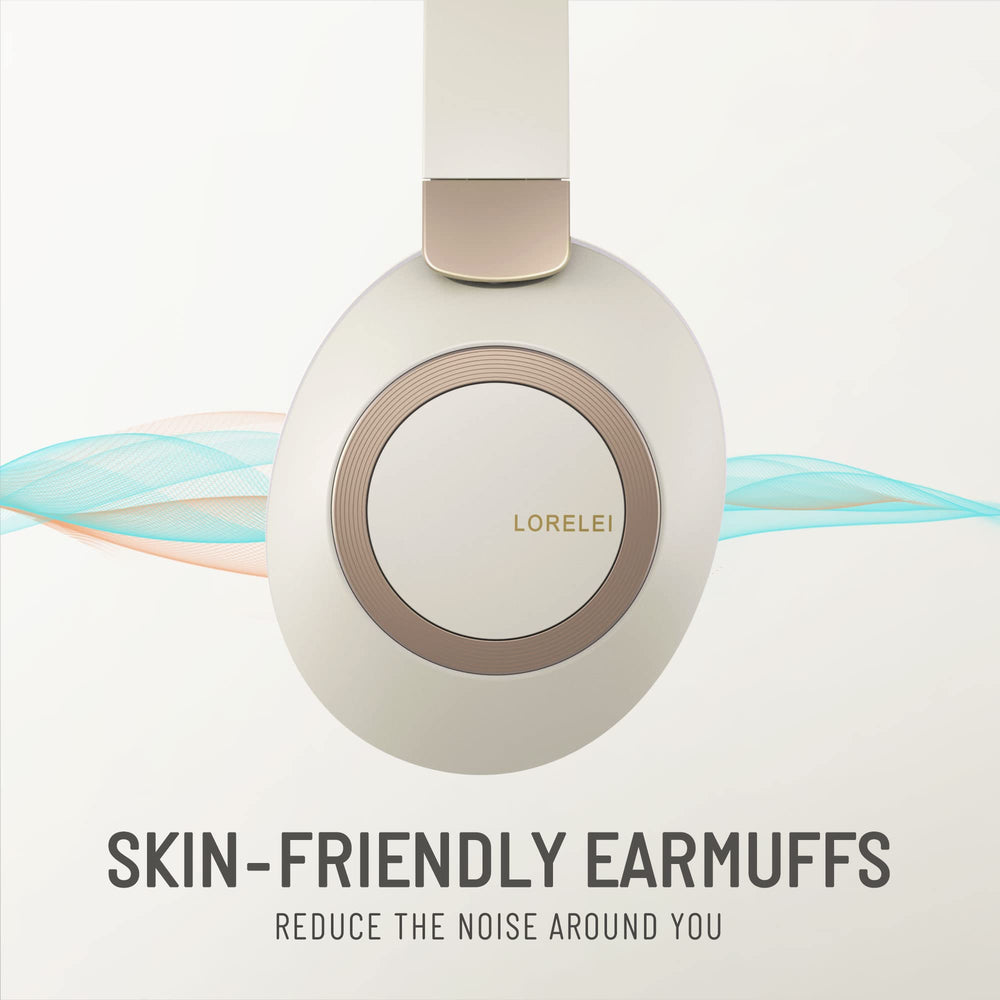 LORELEI worn by traveler on train showing noise isolation and long battery benefit