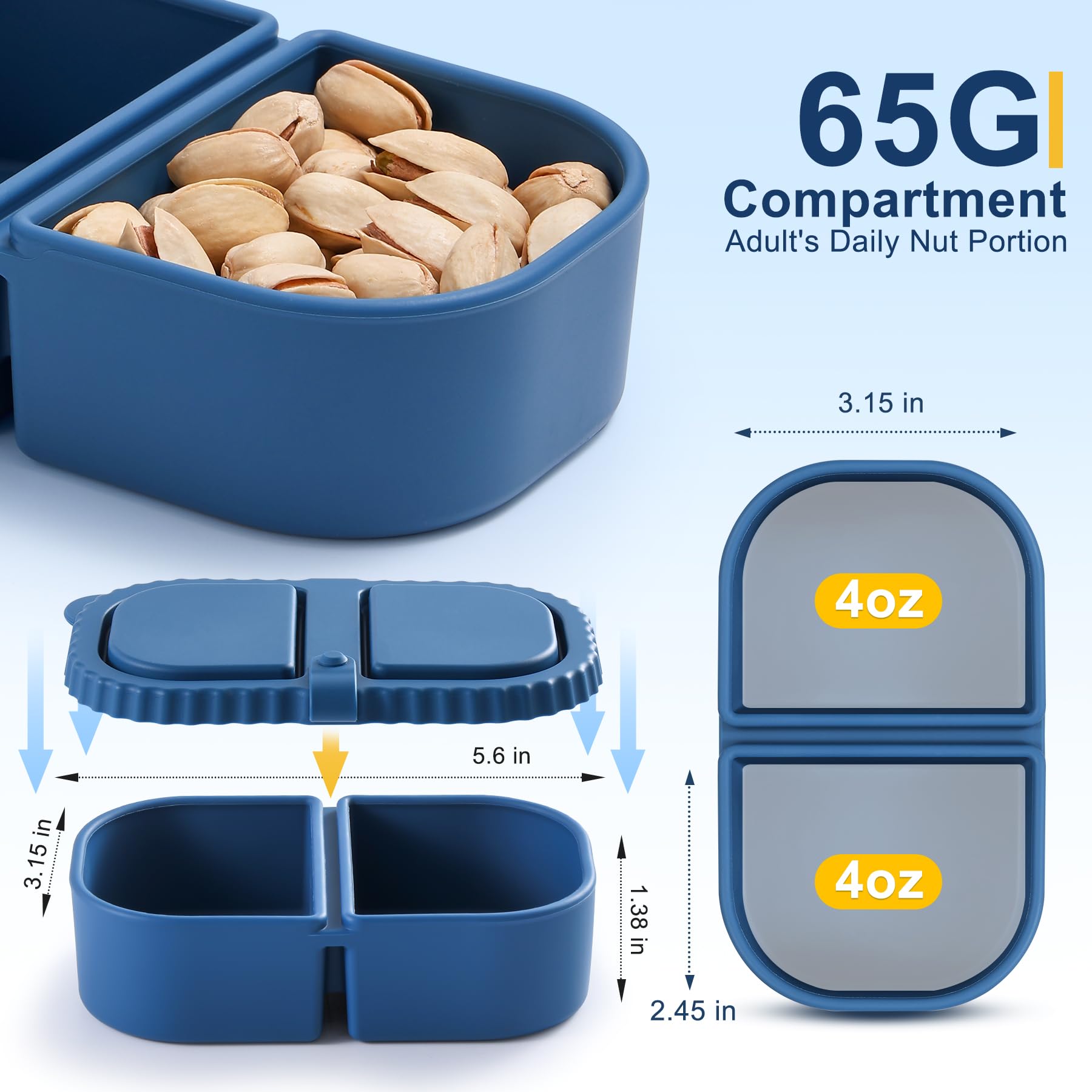 LOROTOCO open box showing two 4oz compartments, benefit: keeps foods separated