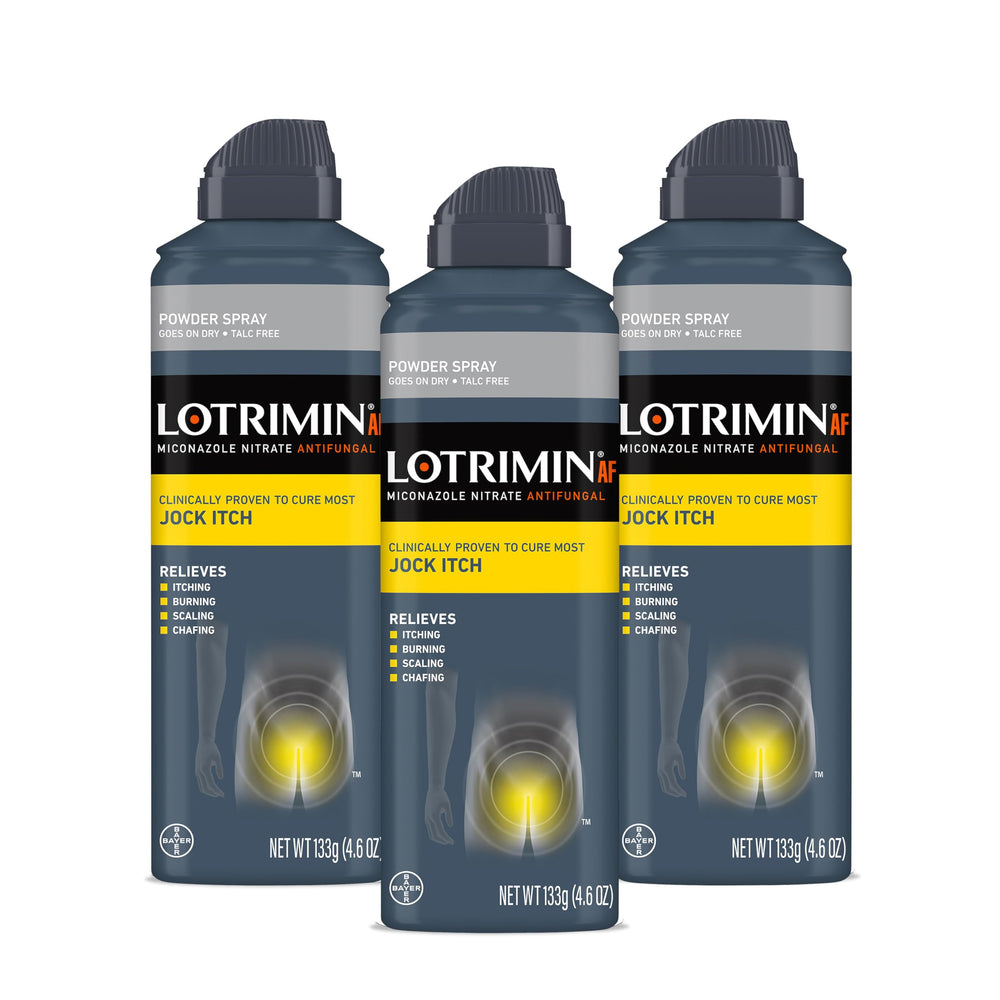 Lotrimin front of can showing brand and spray nozzle for fast relief