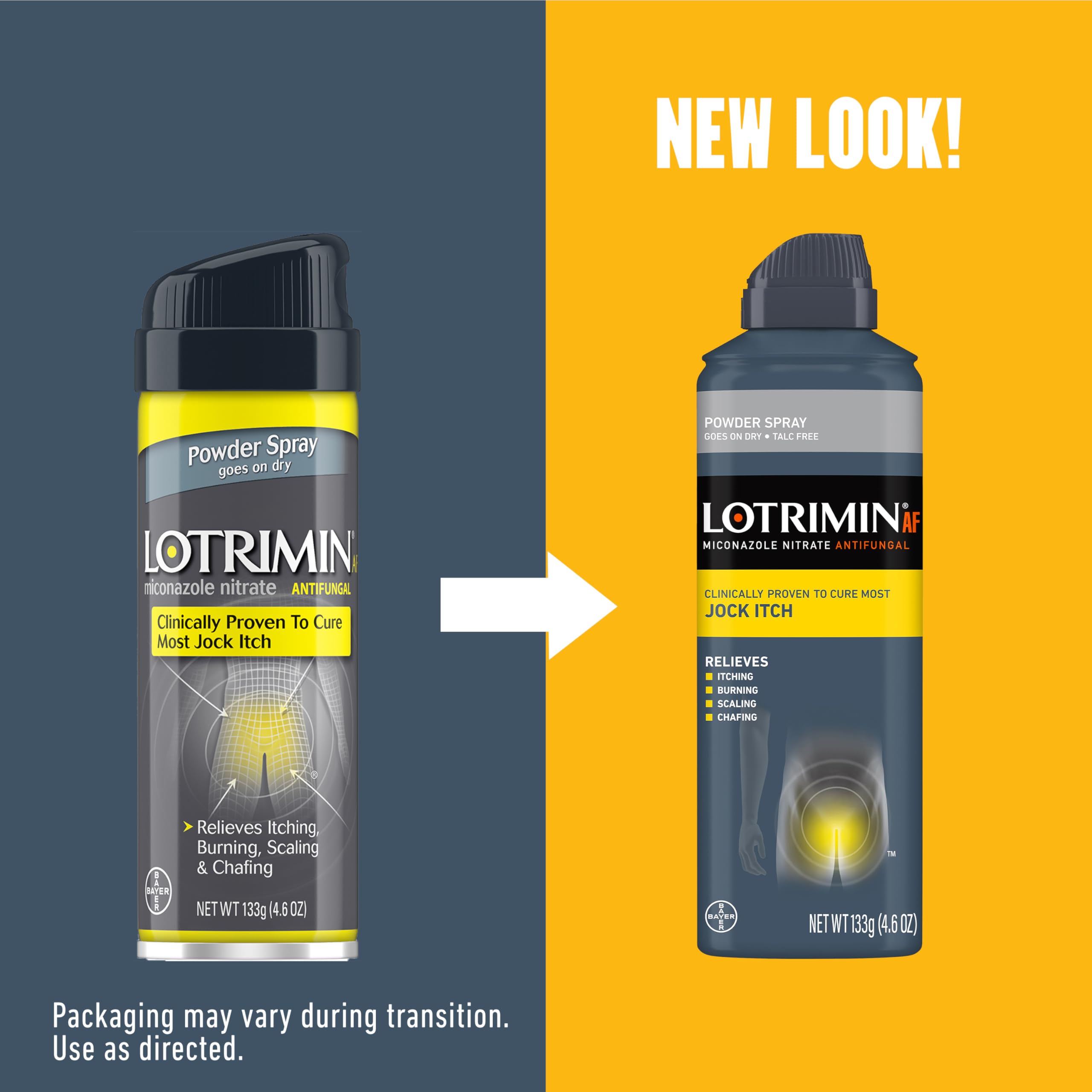 Lotrimin powder texture closeup illustrating dry, moisture-absorbing finish
