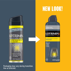 Lotrimin powder texture closeup illustrating dry, moisture-absorbing finish