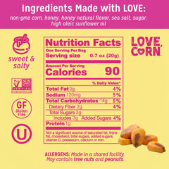 Love Corn close-up of whole corn kernels highlighting crunchy texture and simple ingredients