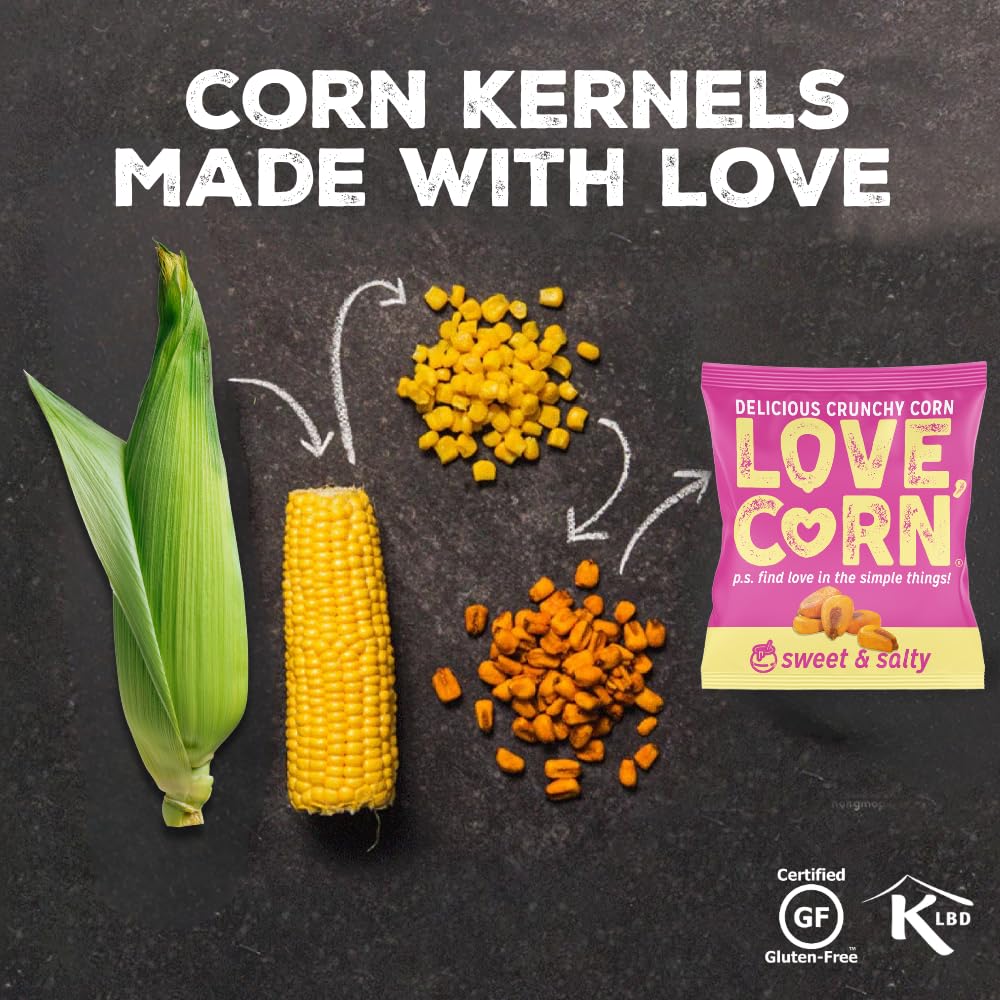 Love Corn ingredient label listing corn, sunflower oil and seasoning, benefit of transparency